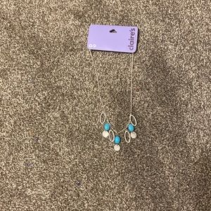 NWT Claire’s silver turquoise necklace